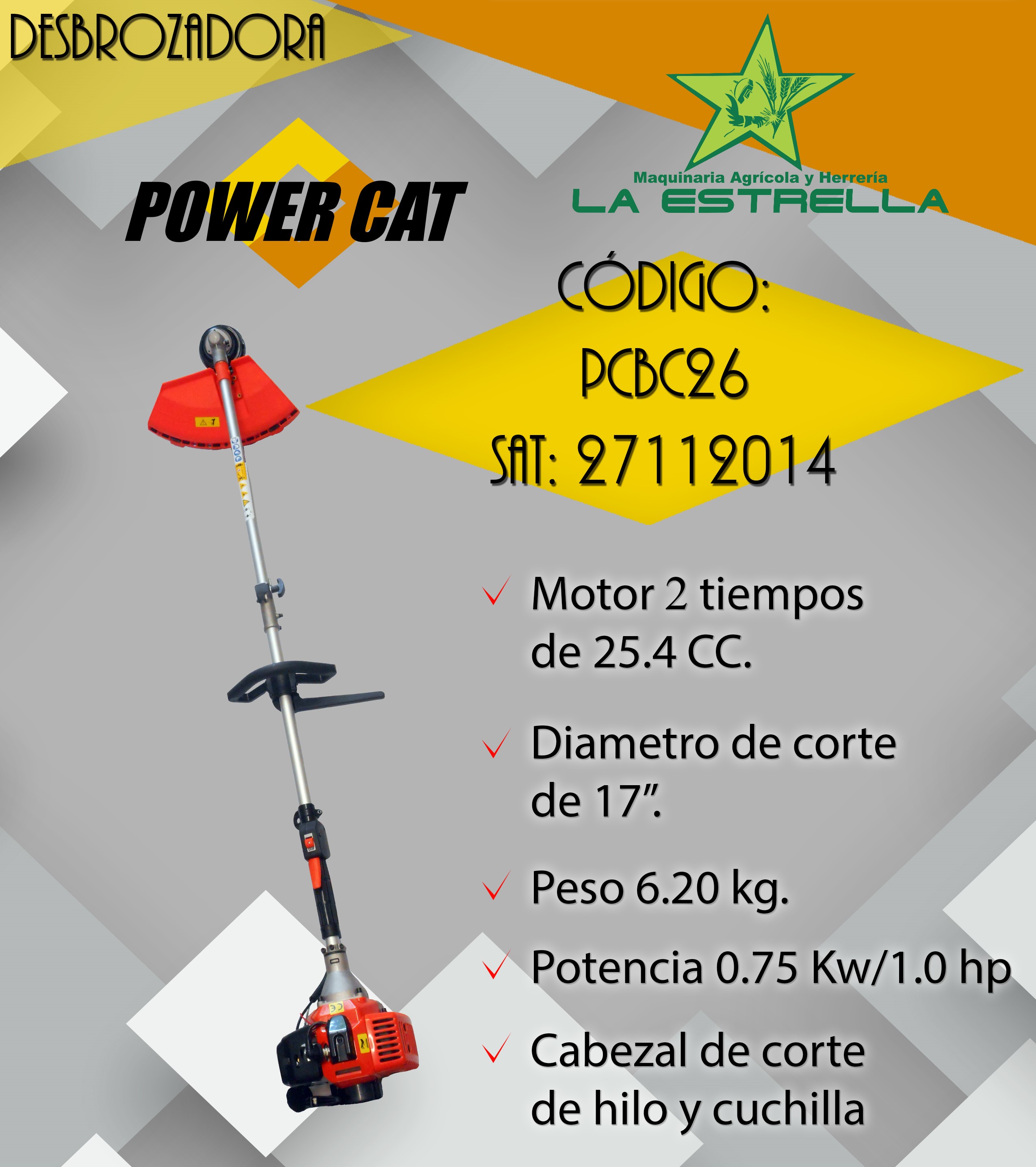 Desbrozadora Power Cat 25.4cc