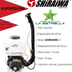 Aspersora Shiraiwa Modelo PWC2043