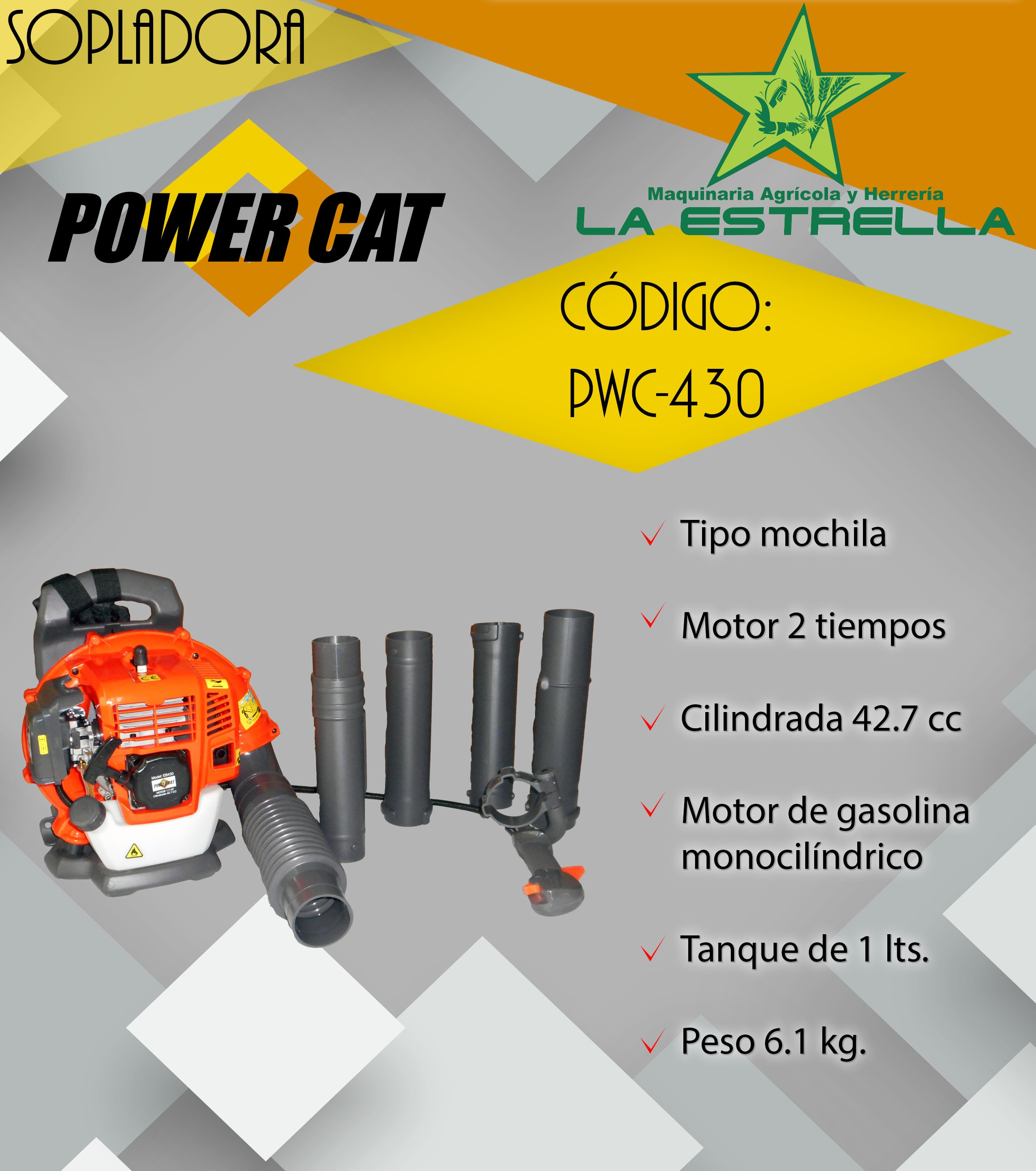 Sopladora Power Cat 42.7cc