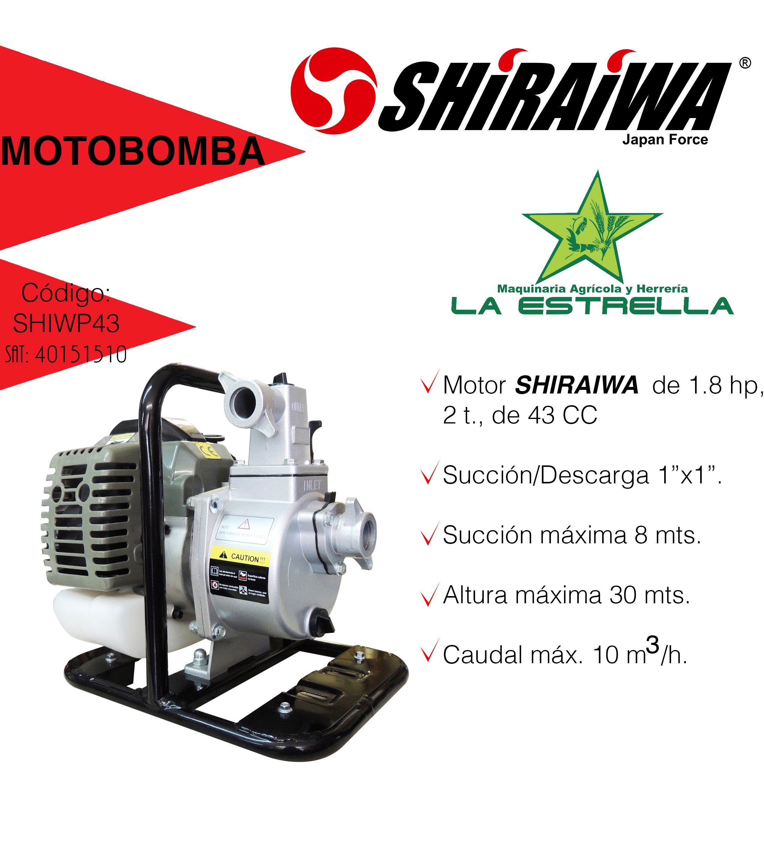 Motobomba Shiraiwa SHIWP43